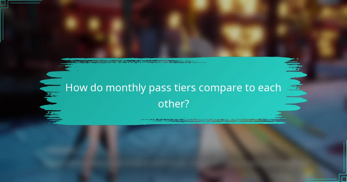 How do monthly pass tiers compare to each other?