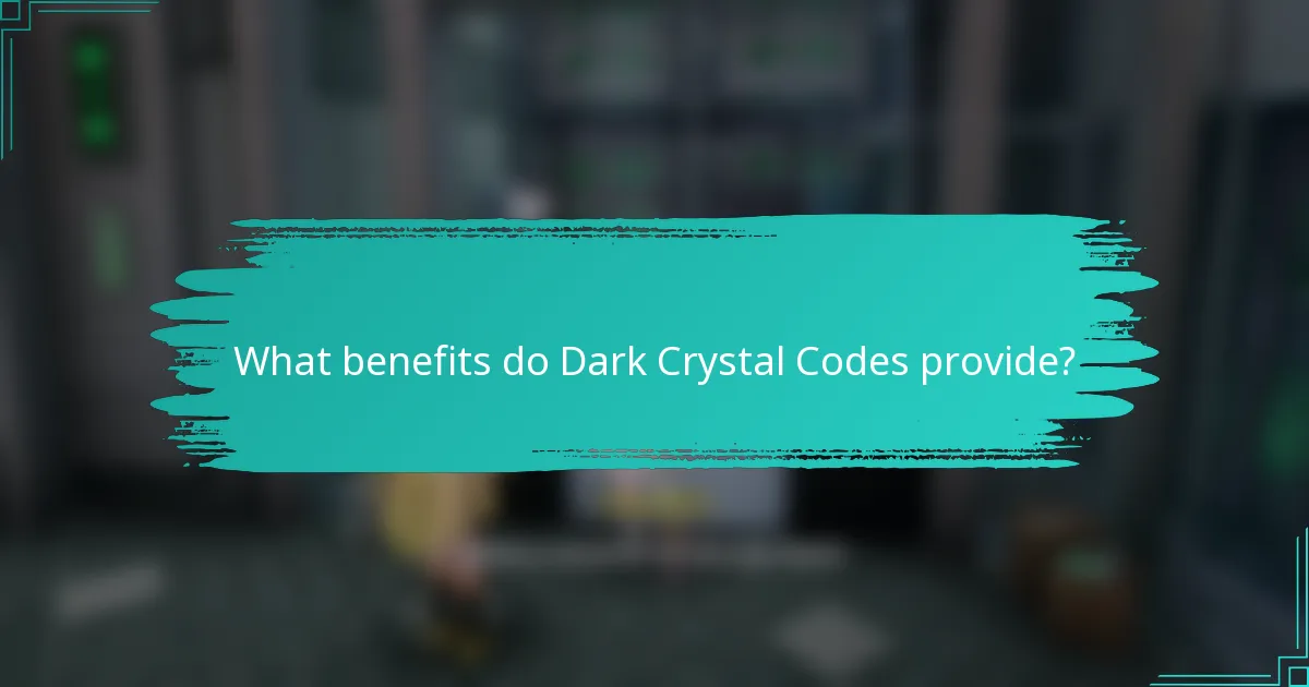 What benefits do Dark Crystal Codes provide?