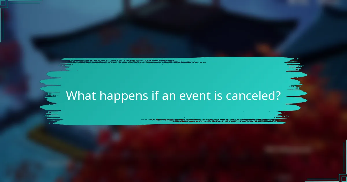 What happens if an event is canceled?