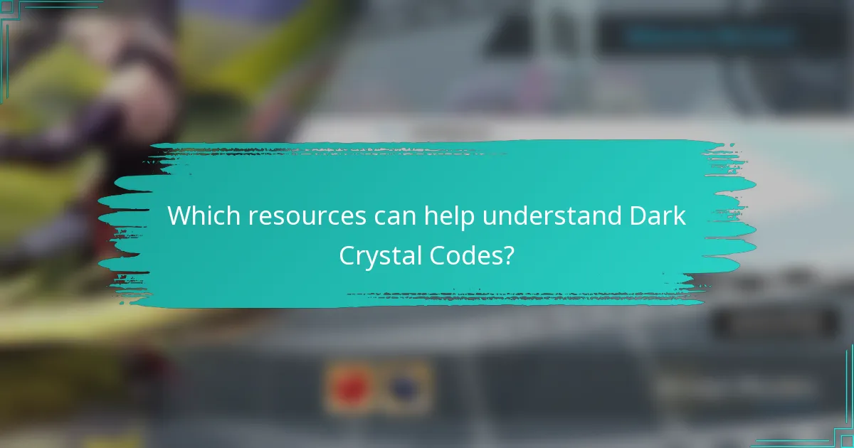 Which resources can help understand Dark Crystal Codes?